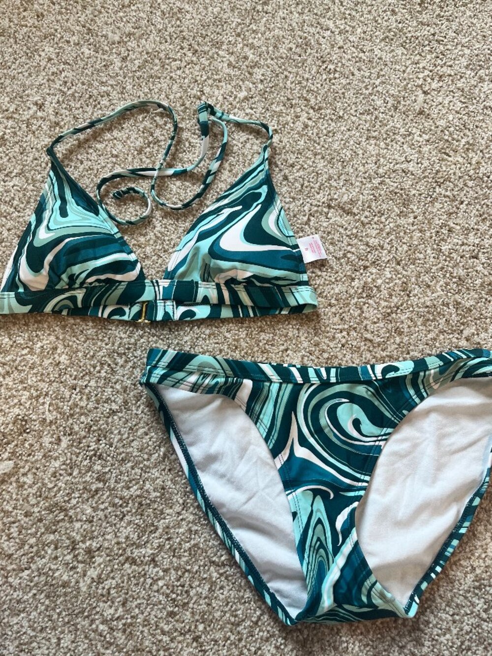 Xhilaration Bikini Set medium marbled colorful beach summer resortwear